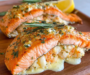 Delicious Crab and Shrimp Stuffed Salmon Fillets